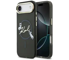 Karl Lagerfeld IML Choupettes Karl Script Logo černá / Zadní kryt pro iPhone Air / MagSafe
