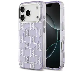 Karl Lagerfeld IML KL Monogram fialová / Zadní kryt / Apple iPhone 17 Pro Max / MagSafe