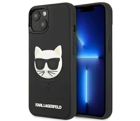 Karl Lagerfeld 3D Rubber Choupette černá / Zadní kryt / iPhone 13 mini