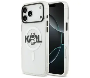 Karl Lagerfeld IML Choupette Sketch Logo transparentní / Zadní kryt / pro iPhone 17 Pro / MagSafe