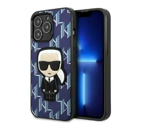 Karl Lagerfeld Monogram Ikonik modrá / Kryt pro Apple iPhone 13 Pro Max / Patch