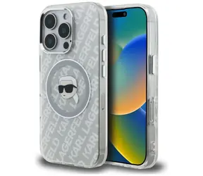 Karl Lagerfeld IML Karl Head Logo šedá / Kryt / MagSafe / iPhone 16 Pro
