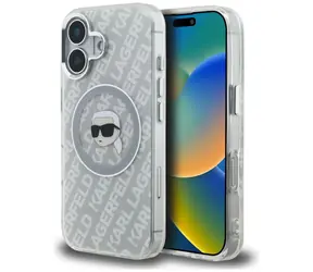 Karl Lagerfeld IML Karl Head Logo MagSafe šedá / Zadní kryt / iPhone 16 / MagSafe