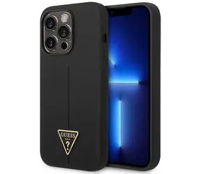 Guess Silicone Triangle iPhone 14 Pro Max černá / Zadní kryt / Silikon
