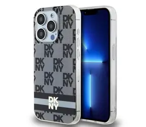 DKNY IML Checkered Mono Pattern černá / Zadní kryt MagSafe / iPhone 14 Pro / Potištěné pruhy