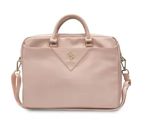 Guess PU 4G Triangle Logo taška na notebook 16" růžová / Taška na notebook / Do 16" / Polyuretan