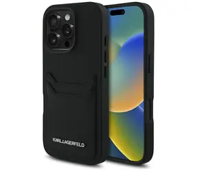 Karl Lagerfeld Grained PU Cardslot iPhone 16 Pro černá / Zadní kryt / Apple iPhone 16 Pro