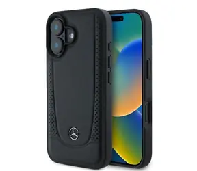 Mercedes Leather Urban černá / Zadní kryt / pro Apple iPhone 16 Plus