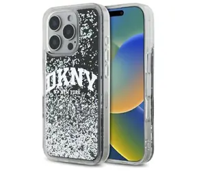 DKNY Liquid Glitter Arch Logo Zadní kryt iPhone 16 Pro Max černá / Zadní kryt / Apple iPhone 16 Pro Max / Hardcase