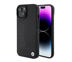 BMW Zadní kryt Signature MagSafe pro iPhone 15 černá / Kryt na mobil / MagSafe / Tvrzený plast