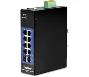 TRENDnet Průmyslový switch 8+2 SFP Gigabit L2+ / Switch / Managed / DIN-Rail / 20 Gbit/s / IP30