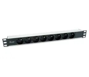 Equip 19" rozvodný panel 8x230V černá, stříbrná / Rozvodný panel / 16A / 3500W / hliníkový / kabel 1,8 m