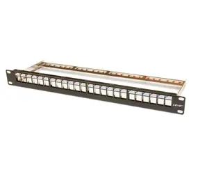 Lexi-net Modulární patch panel 24 portů černý / Patch panel / 19" / 1U / vyvazovací hřebínek