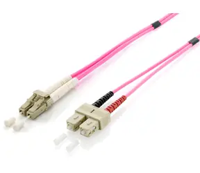 Equip optický kabel LC-SC OM4 2m fialová / Patch kabel / Multimode / Duplex / LSZH plášť