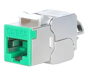 Intellinet Keystone modul Cat6a 10G STP zelená / Keystone modul / RJ-45 / IDC / 500 MHz / PoE++