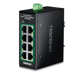 TRENDnet TI-PELC80 / Průmyslový switch / 8-port Fast Ethernet PoE+ / 200 W / DIN-Rail / IP30