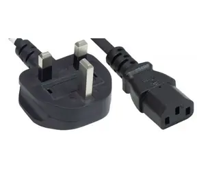 Manhattan napájecí kabel IEC C13 - BS 1363 černý / Napájecí kabel / UK / 1,8 m