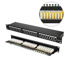 Extralink CAT5E STP V2 černý / Patch panel / 24 portů / 1U / RJ45