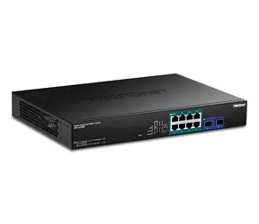 TRENDnet 10-Port Web Smart PoE++ switch / Switch / 8x Gigabit PoE++ / 2x SFP / 180 W PoE / 20 Gbit/s / 1U