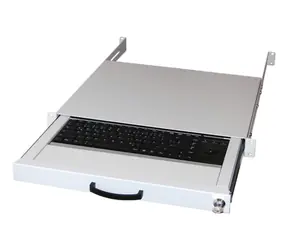 Equip 19" šedý šuplík na klávesnici s trackballem / Šuplík na klávesnici / US layout / PS/2, USB / 1U / RAL7035