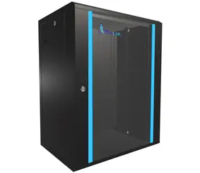 Extralink Nástěnný rozvaděč 15U černá / Rozvaděč / 19" / 600x450 mm / Skleněné dveře / nosnost 120 kg