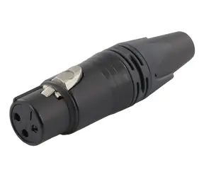 Equip XLR 3-pin zásuvka černá / Konektor / pozlacené kontakty / šroubovací svorky