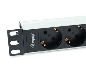 Equip 10" hliníková zásuvková lišta / PDU / 1U / SCHUKO - 4x CEE 7/5 / 16 A / 3500 W