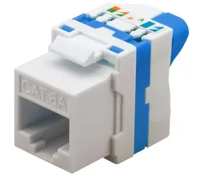 Techly Keystone Jack RJ45 CAT6A bílá / Keystone konektor / UTP / Nestíněný / Tool-free