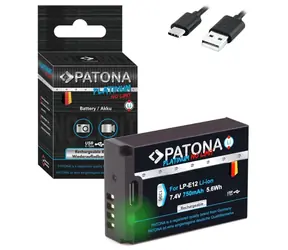PATONA Platinum baterie pro foto Canon LP-E12 750mAh / Li-Ion / USB-C nabíjení