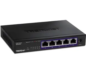 TRENDnet Switch 5-port 2,5G unmanaged černý / Switch / 5x 2,5G RJ45 / bez ventilátoru / kovové tělo