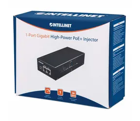 Intellinet Gigabit PoE+ injektor černá / PoE injektor / 2x RJ-45 / 30 W