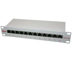 Roline Patch panel 12 portů Cat6a / Patch panel / RJ-45 / 19" / 1U