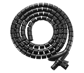 Equip Kabelová spirála černá / Ochranná spirála na kabely / Podstolová montáž / 1 m / 20 mm