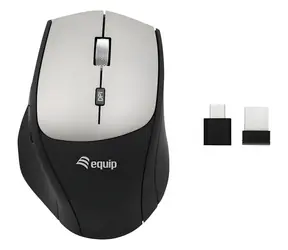 Equip ergonomická bezdrátová myš černá / Myš / pravoruká / 2400 DPI / 2,4 GHz / USB-A/USB-C přijímač