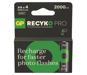 GP ReCyko Pro Photo Flash AA 2000 mAh, 4 ks / Nabíjecí baterie / NiMH / 500+ cyklů