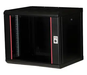 Equip 19" nástěnný rozvaděč 9U 600x450mm černá / Nástěnný rozvaděč / skleněné dveře / uzamykatelný