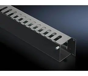 Rittal Kabelový vyvazovací panel 2U černá / Kabelový vyvazovací panel / 19" / s přední klapkou / RAL 9005