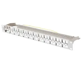 Lanberg Patch panel pro Keystone šedý / Patch panel / 48 portů / FTP / 1U / 19" / neosazený