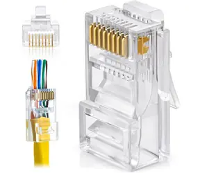 W-STAR RJ45EZc5S / Konektor RJ45 / UTP / Cat5e / pozlacený / pass through / 100 ks