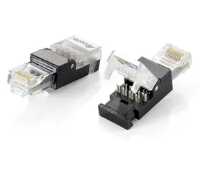 Equip RJ45 Cat6 černá, transparentní / Konektor / nestíněný / pozlacené kontakty / 2 ks