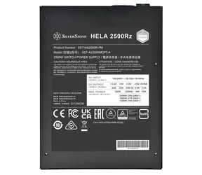 SilverStone HELA 2500Rz / Zdroj / ATX 3.1 / 2500W / Cybenetics Platinum / modulární
