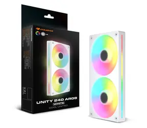 COUGAR Unity240-FB bílá / Ventilátor / 2x 120 mm / ARGB / PWM / 700-2500 RPM