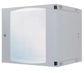 Intellinet 12U 540x600 mm šedá / Nástěnný rozvaděč / 19" / prosklené dveře / výklopný rám / nosnost 30 kg