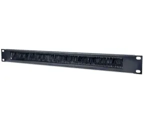 Intellinet černá / Kabelová průchodka / 19" / 1U / kartáčová lišta / ocel
