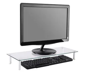 Equip 650882 černá / Skleněný stojan pod monitor / nosnost 20 kg / tvrzené sklo / 560x210x80 mm