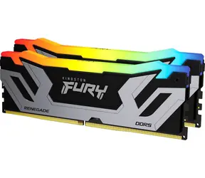 Kingston FURY Renegade RGB černá-stříbrná / Operační paměť / DDR5 / 48GB (2x24GB) / 8400 MHz / CL40 / CUDIMM / XMP
