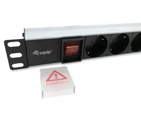 Equip Napájecí lišta 19" 8x Schuko / Napájecí lišta / 1U / 8x zásuvka / spínač / 16 A / kabel 1,8 m