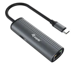 Equip USB-C - LAN adaptér černá / USB-C adaptér / Gigabit Ethernet / PD 100W / 0,15 m