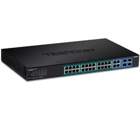 TRENDnet TPE-5028WS / Switch / 24x Gigabit PoE+ / 4x SFP combo / Managed / 370W PoE / 19"
