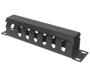 Intellinet Panel pro správu kabelů 10" černá / Panel pro správu kabelů / 1U / s krytem / plast